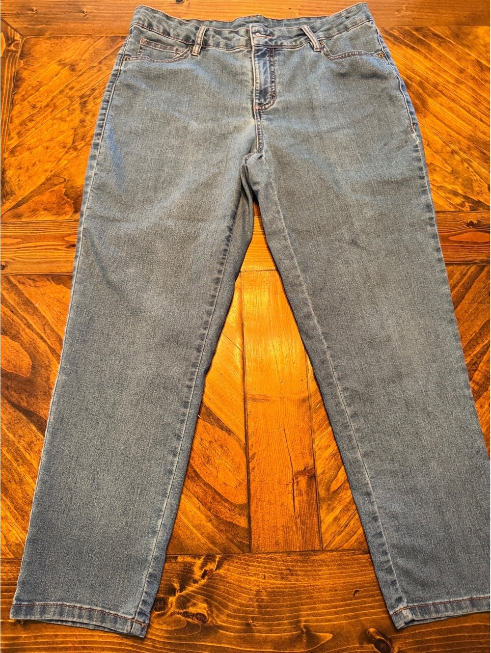 Vintage Basic Editions Women's Light Blue Straight Leg Jeans Size 10